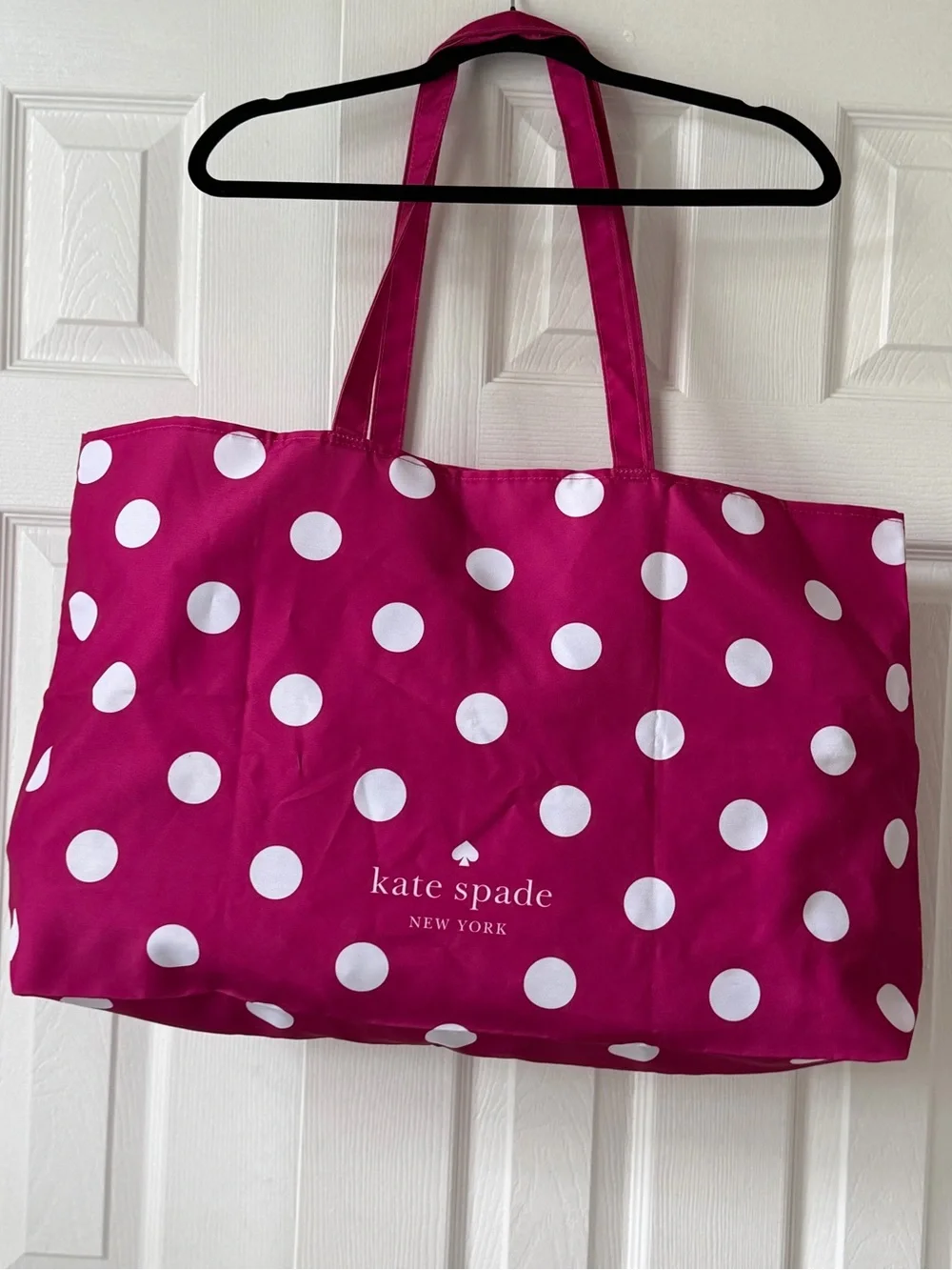 Kate Spade ♠️ Dotted Canvas Tote in Pink & White